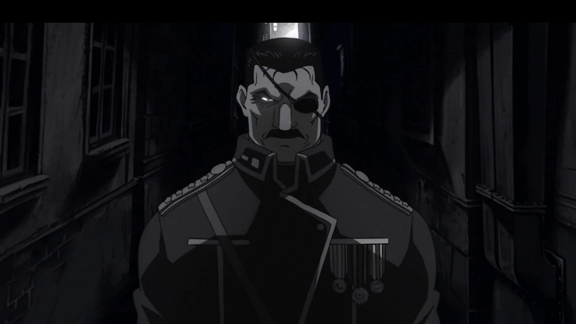 Bradley's real face in FMA (Image via Studio Bones)
